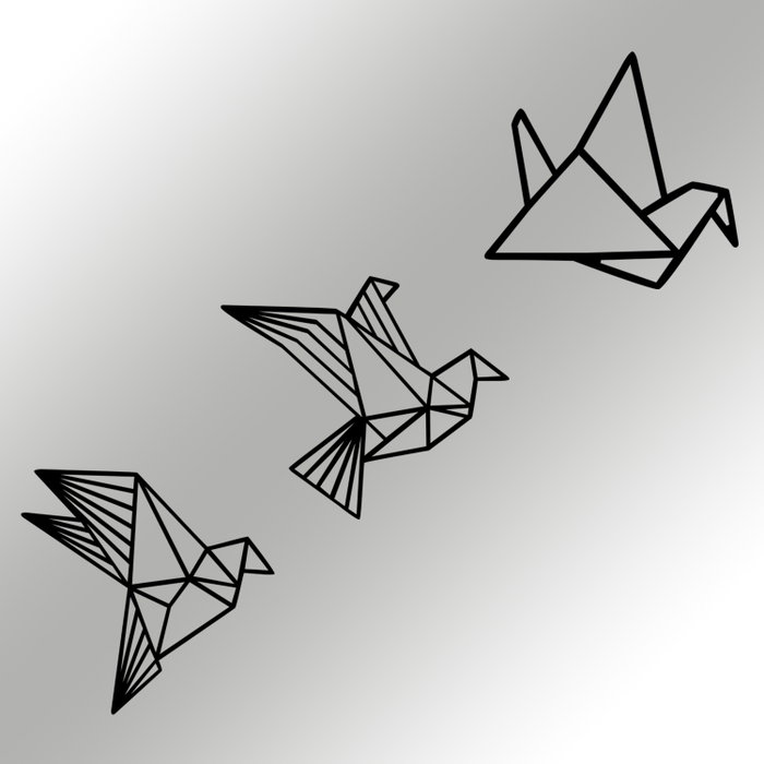 Wallity Origami Escultura de Pared de Metal Negra Wallity Origami Escultura de Pared de Metal Negra